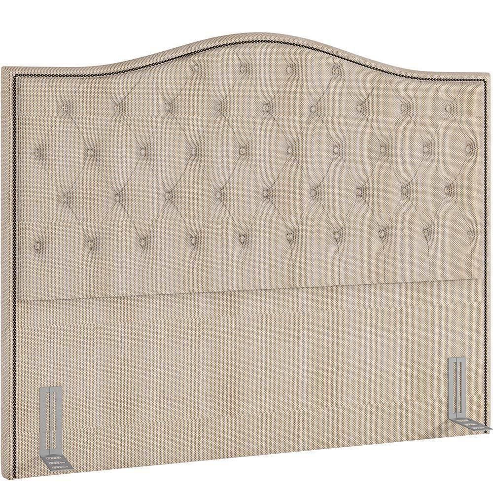 Cabeceira Cama Box Casal Queen 160 Cm P05 Grécia Linho Creme - Lyam Decor
