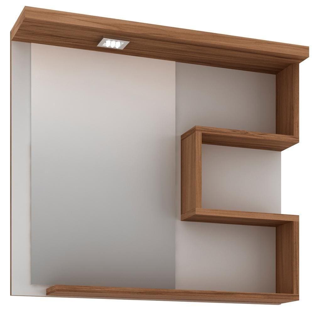 Armário Aéreo Banheiro 70Cm + 03 Prateleiras B06 Branco