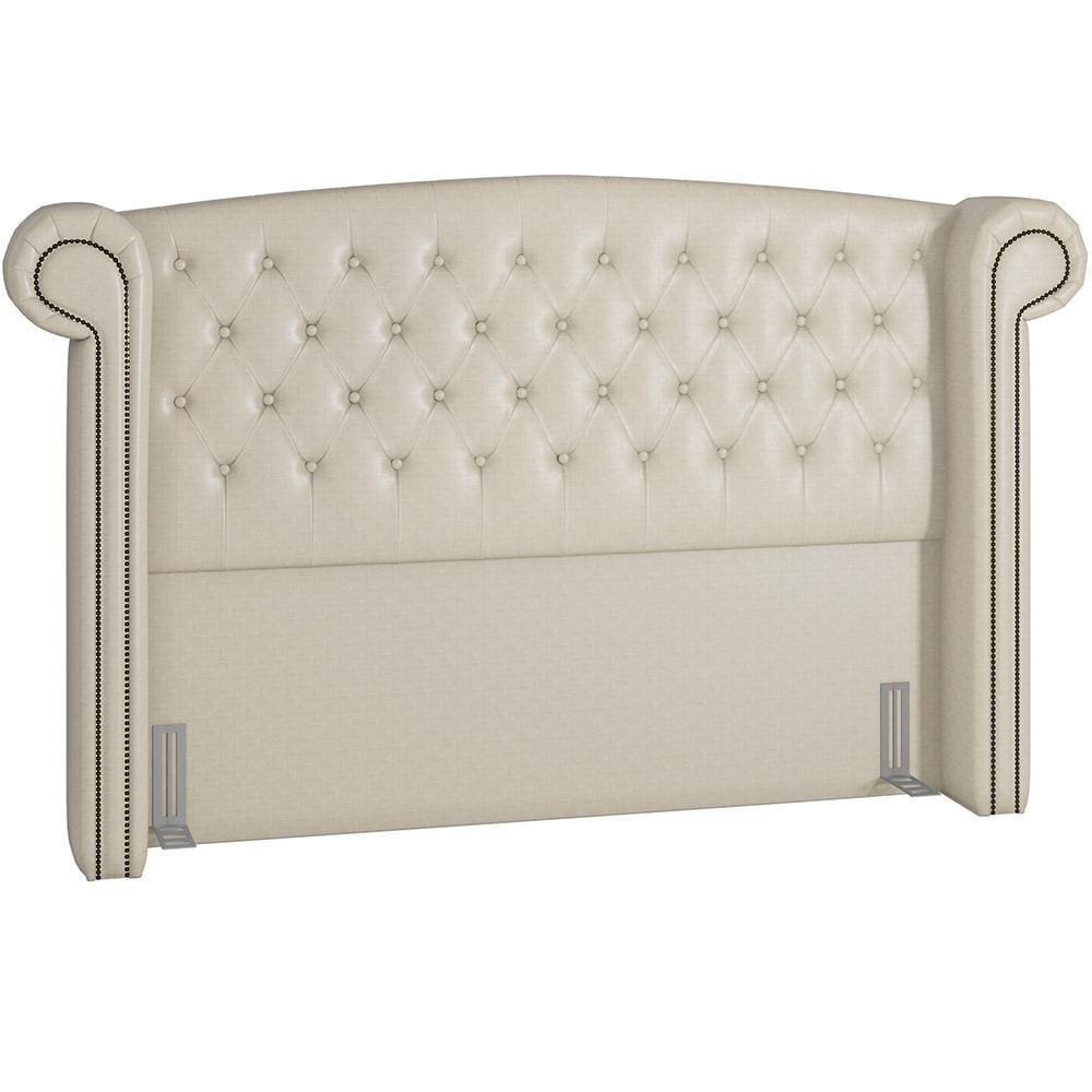 Cabeceira Cama Box Casal Queen 160 Cm P05 Sofia Corino Pérola - Lyam Decor