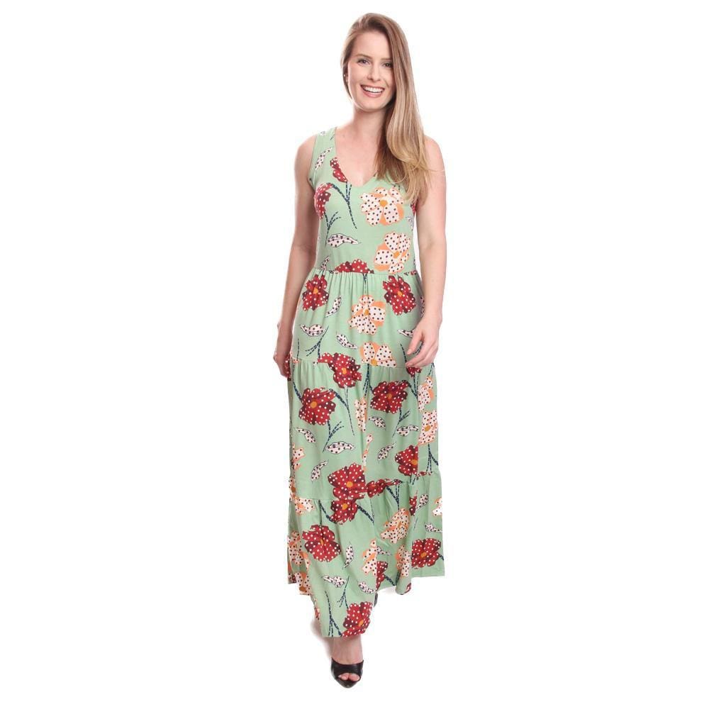Vestido Longo Camadas Feminino Regata Soltinho Com Bolsos