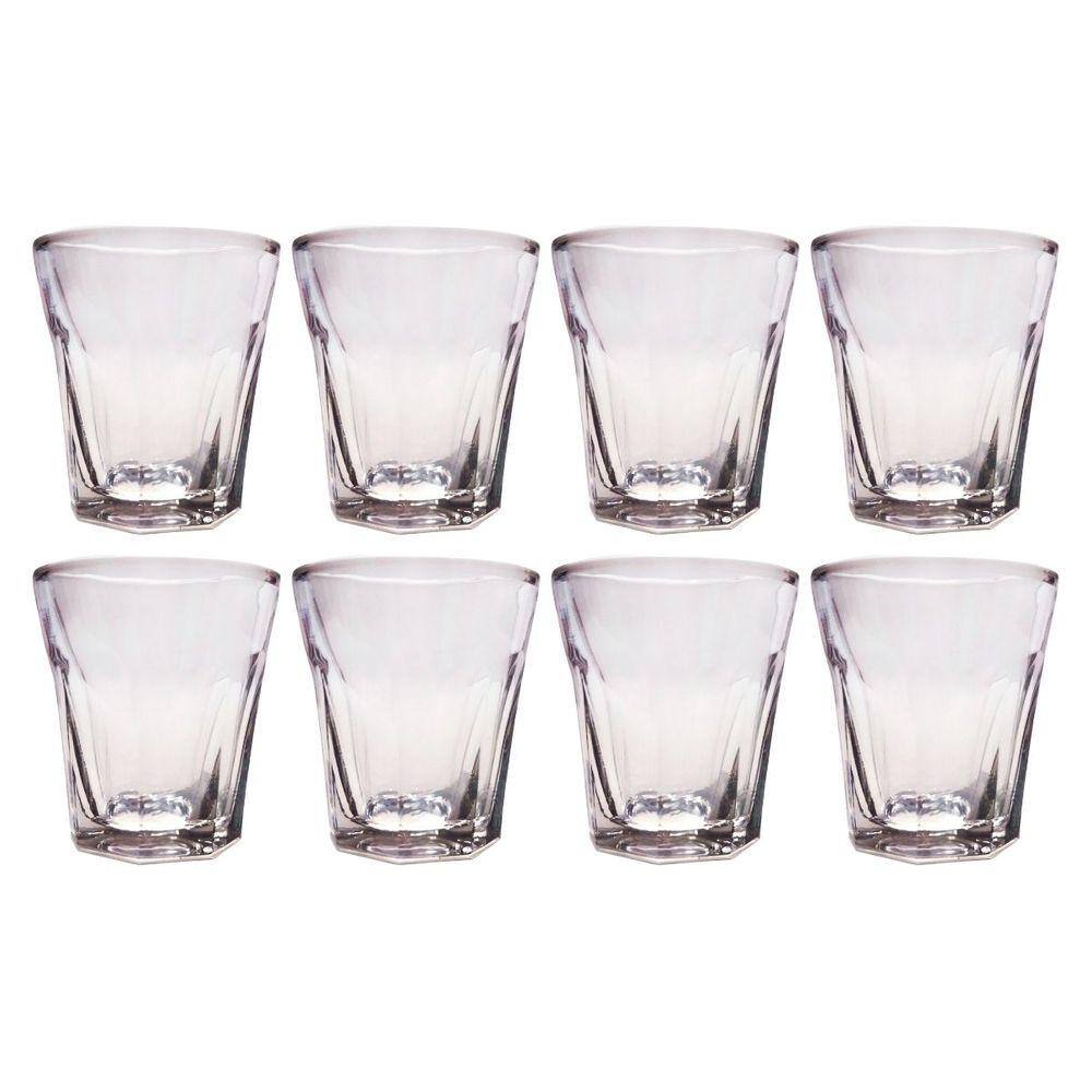 Jogo 8 Copos Shot Vidro Tequila Cachaça Vodka Dose 45ml Bar