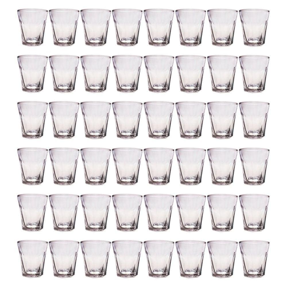 Jogo 48 Copos Shot Vidro Cachaça Vodka Tequila Dose 45mL Bar
