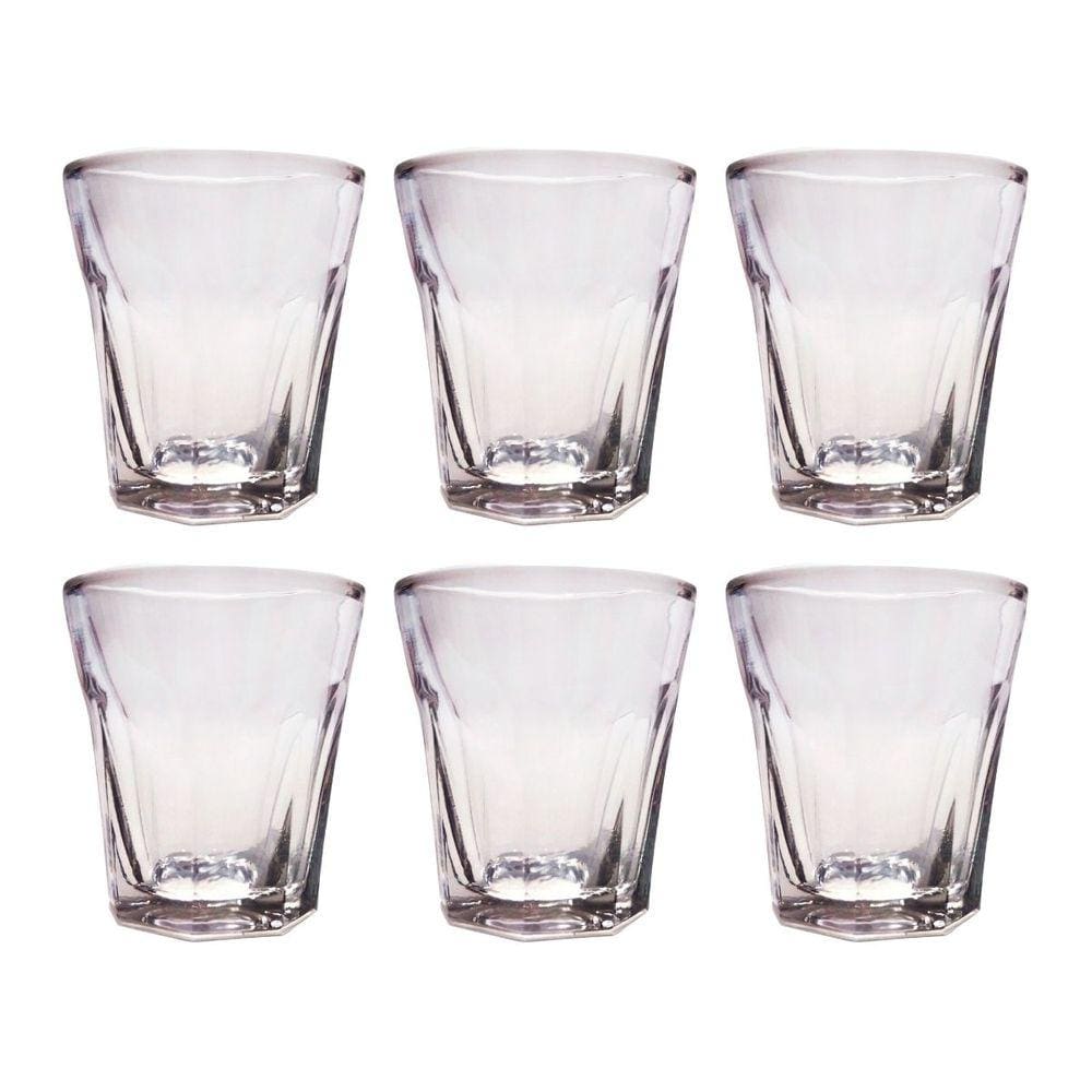 Jogo 6 Copos Shot Vidro Cachaça Vodka Tequila Dose 45mL Bar