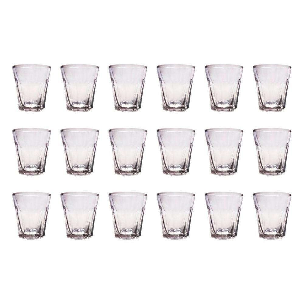 Jogo 18 Copos Shot Vidro Cachaça Vodka Tequila Dose 45mL Bar