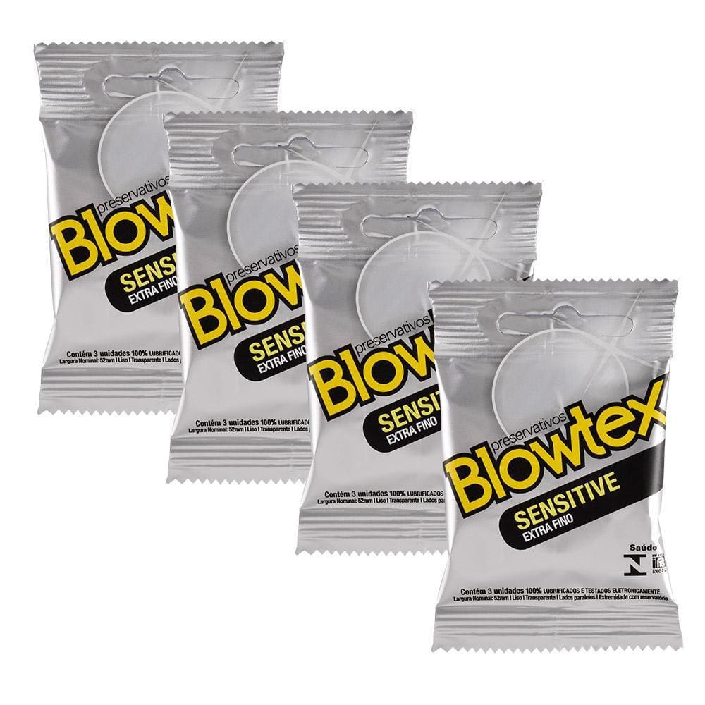 Kit 4 Pacotes Preservativo Blowtex Sensitive C/ 3 Unidades Cada