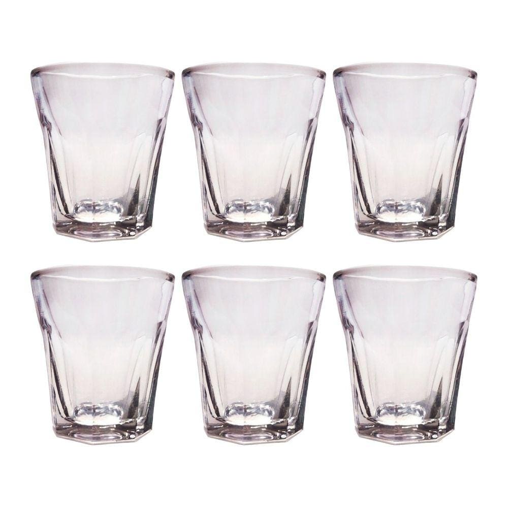 Jogo 6 Copos Shot Vidro Tequila Cachaça Vodka Dose 45ml Bar
