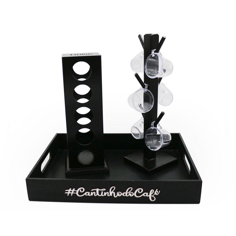 Kit 6 Xicaras Acrílico Porta Capsulas Dolce Gusto Bandeja