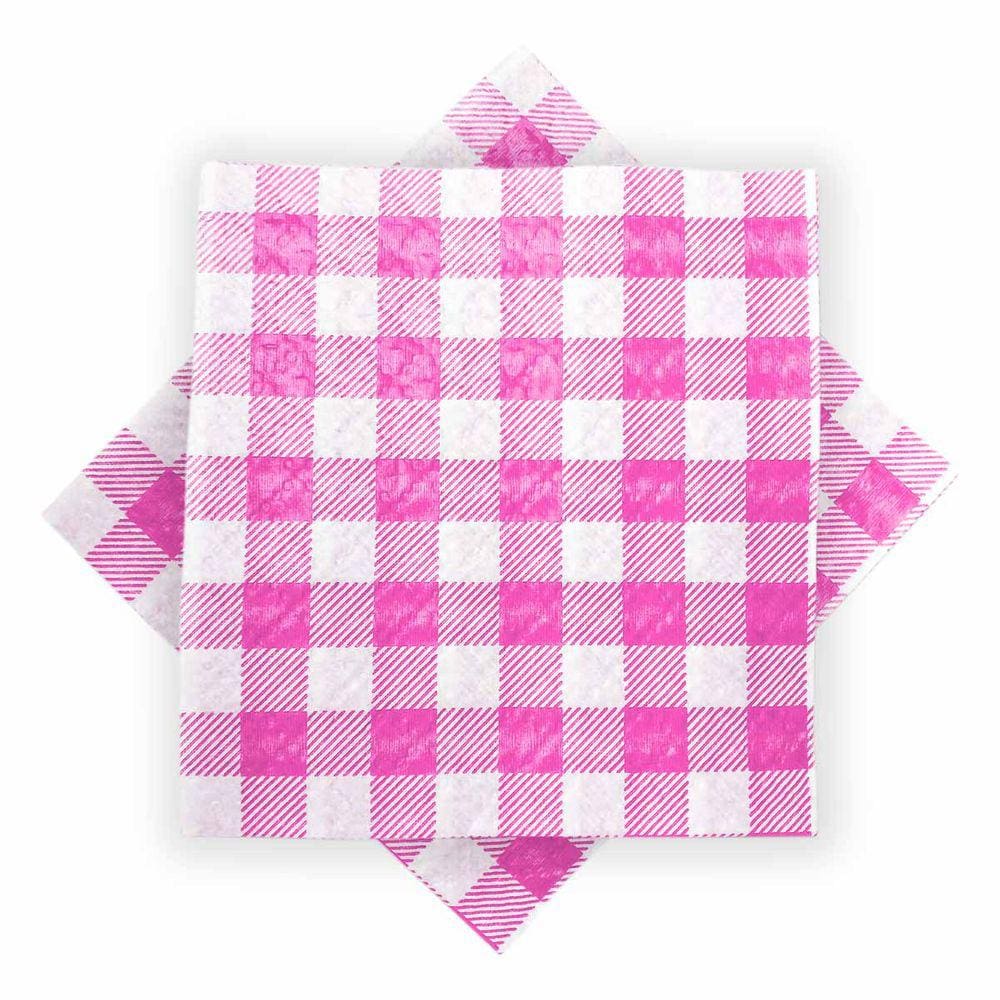 Guardanapo de Papel Xadrez Pink 20cm x 21cm - 50 Unidades