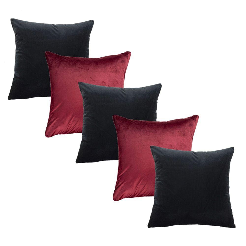 Kit 5 Capas De Almofada Com Zíper Suede 45x45cm Decoração