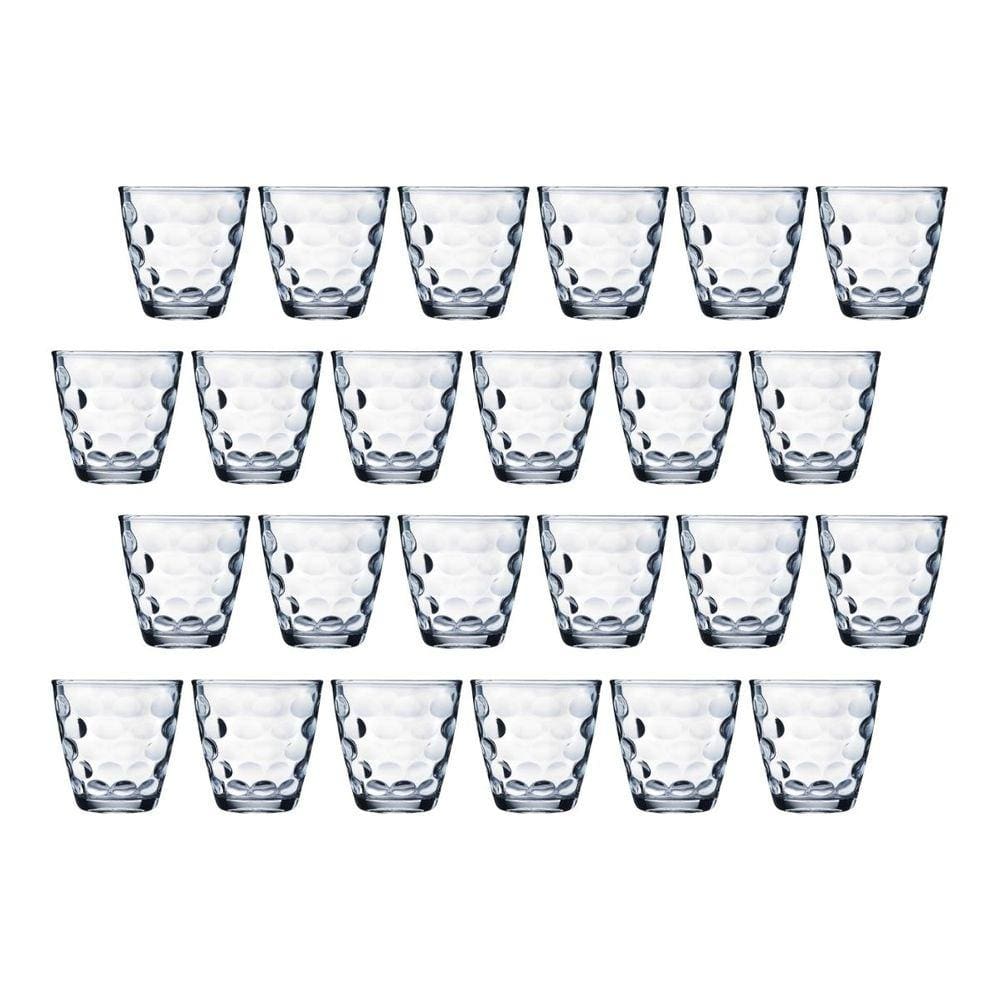 Jogo Transparente Redondo Bangkok 24 Copos 250ML Vidro Suco