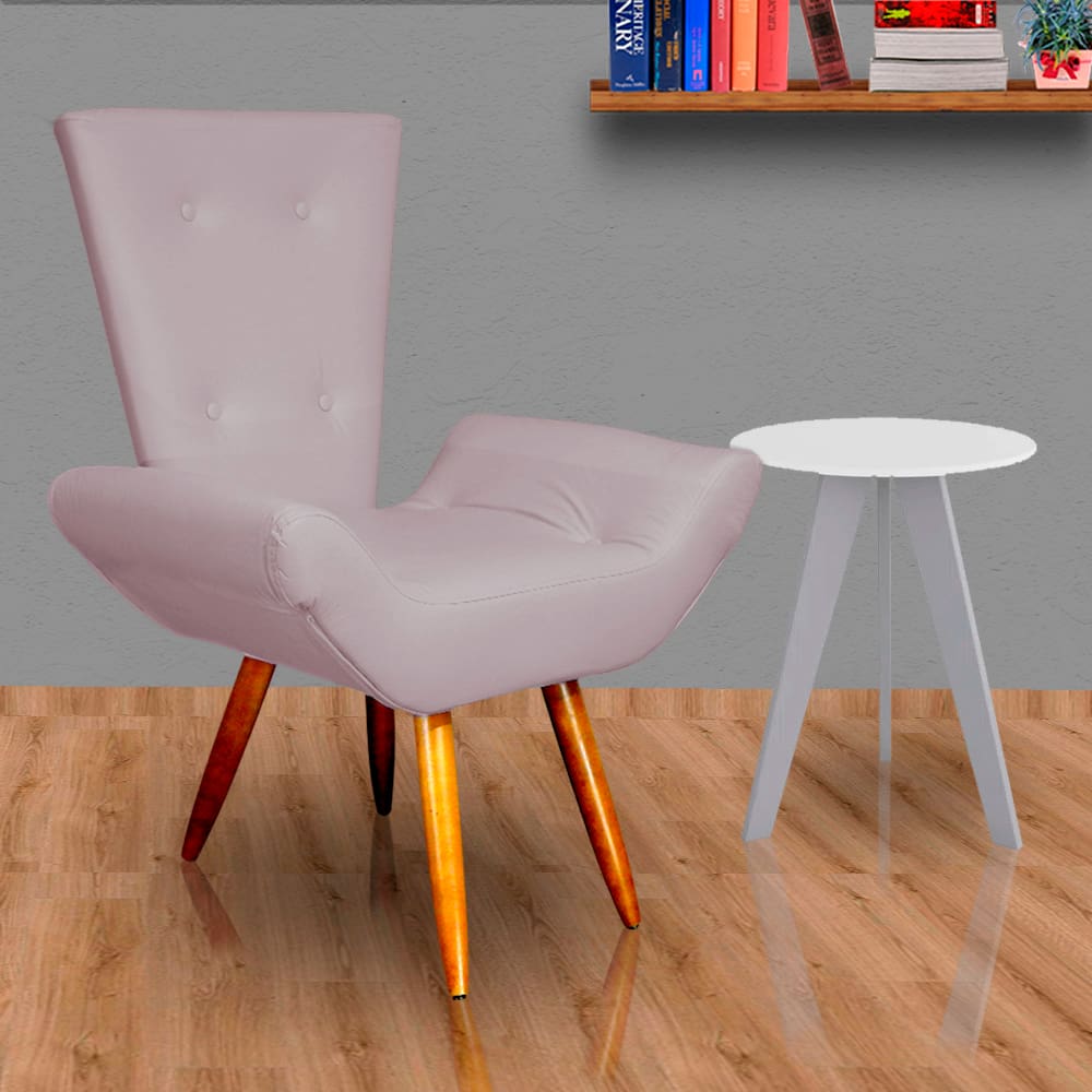 Poltrona Cadeira Sofá Maisa Decorativa Consultório Quarto Sala Suede Rose - LM DECOR