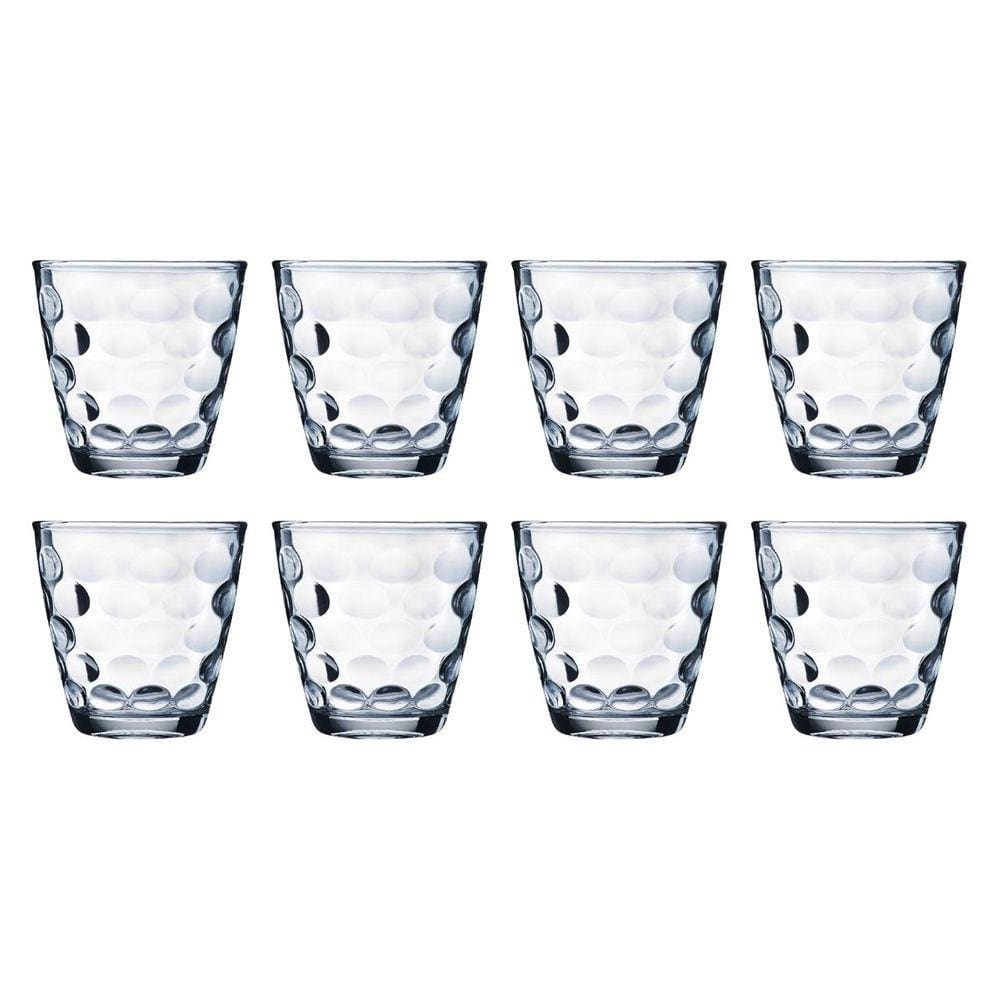 Jogo Copos Vidro Redondo Bangkok 8 Peças Transparente 250ML