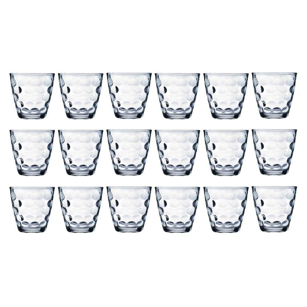 Copos de Vidro Bangkok Transparente Redondo 250ML Água 18 un