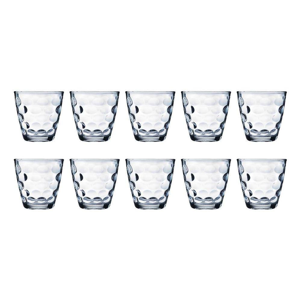 Jogo Copos Vidro Redondo Bangkok 10 Peças Transparente 250ML