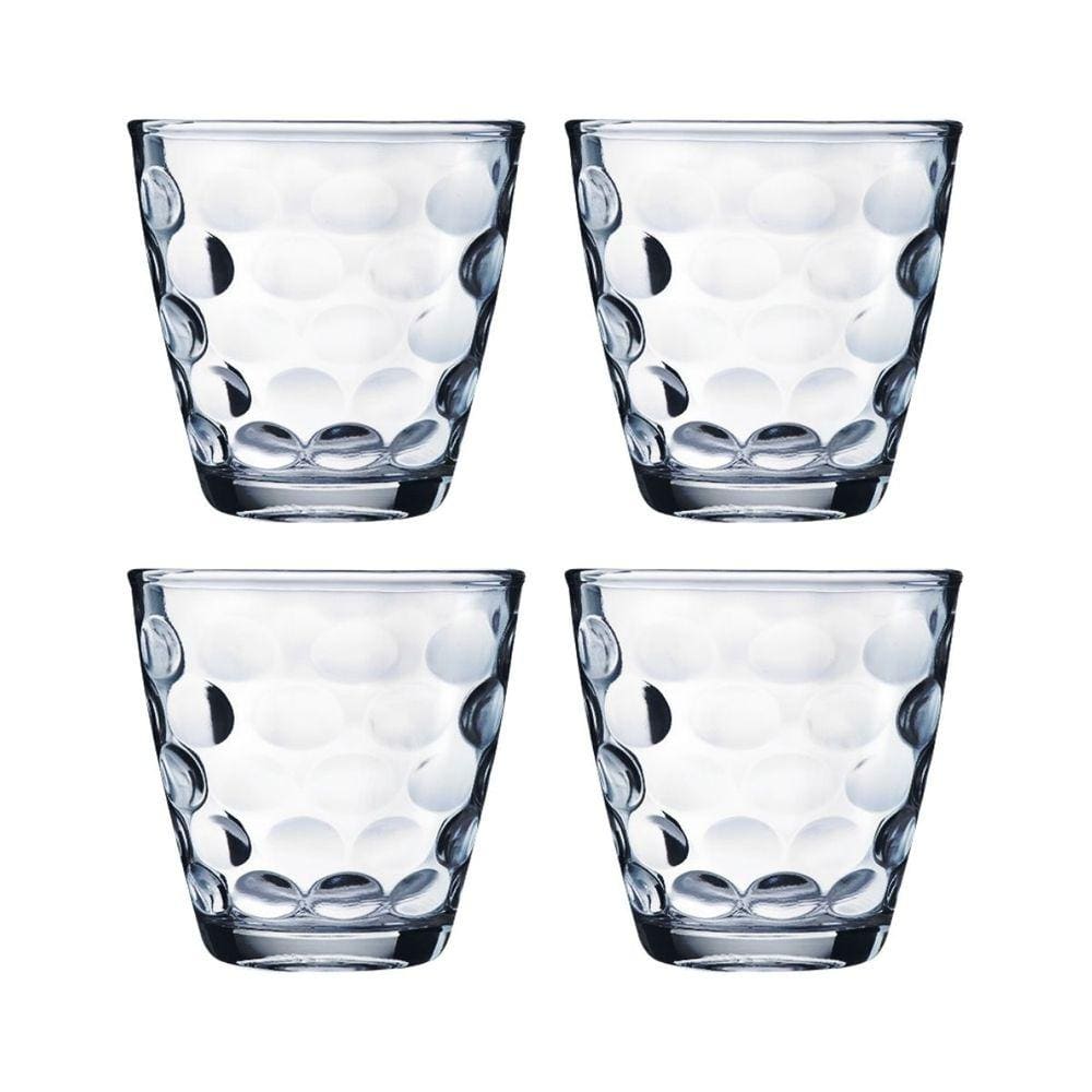 Copos de Vidro Bangkok Transparente Redondo 250ML Água 4 un