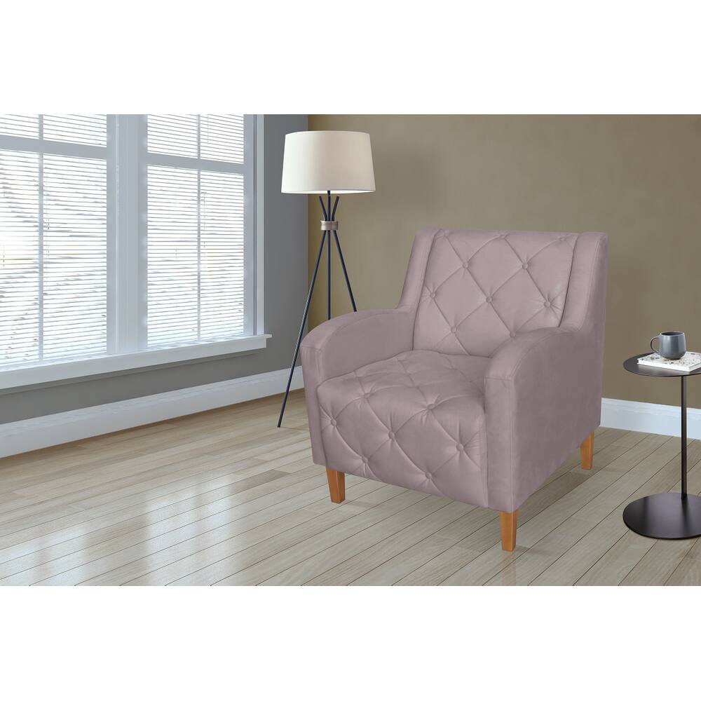 Poltrona Estofada Hall de Entrada Munique Suede Rosê - LM DECOR