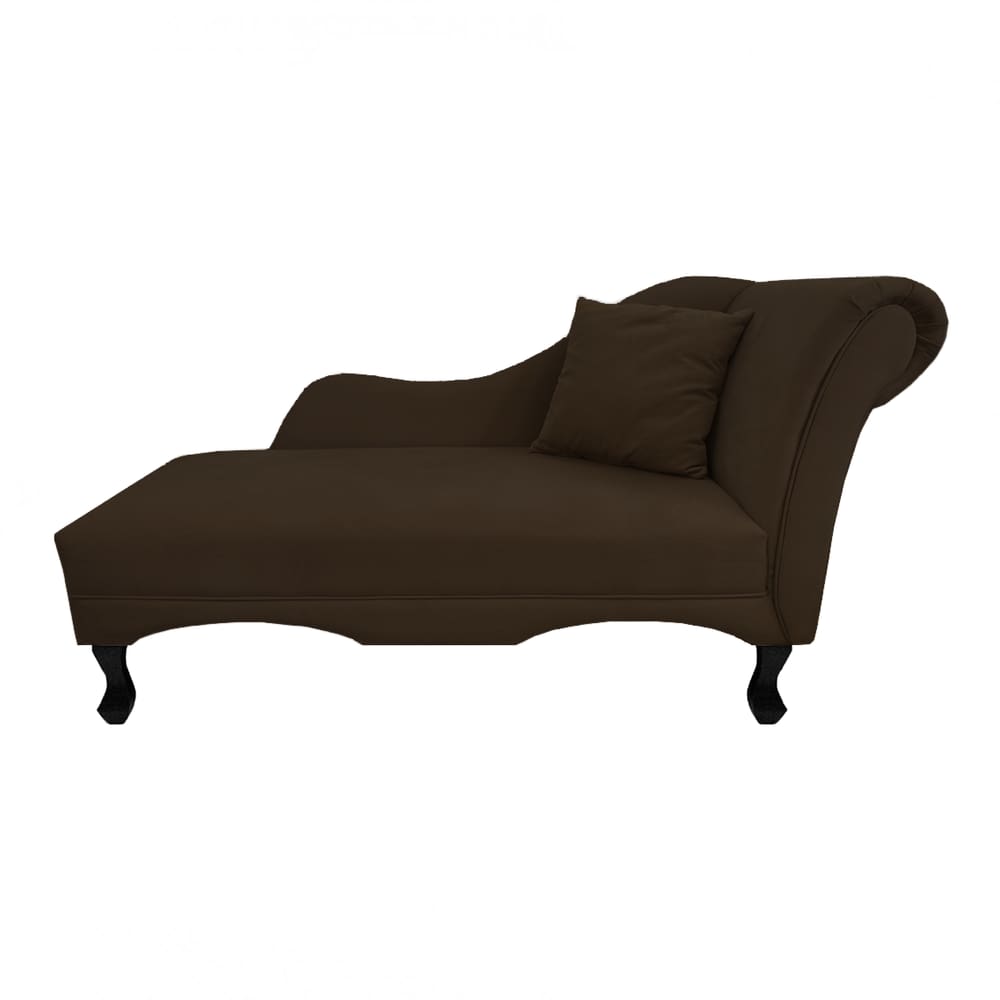 Recamier Divã Sofá Olivia Psicologia Consultório Suede Marrom - LM DECOR