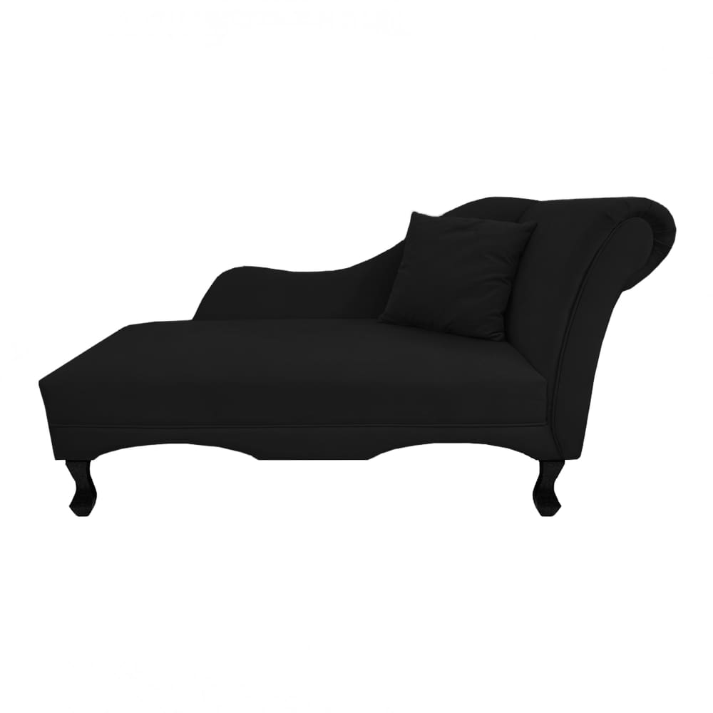 Recamier Divã Sofá Olivia Psicologia Consultório Suede Preto - LM DECOR