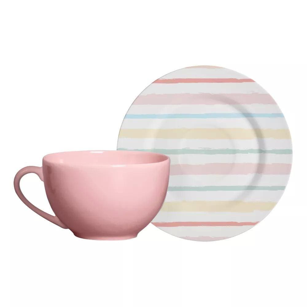 Conjunto de 6 Xícaras de Chá com Pires - Color Rabbits