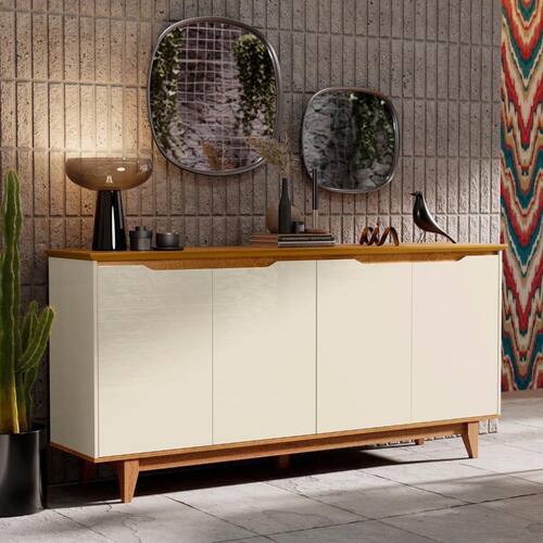 Buffet Para Sala De Jantar 156 X 76,6cm Eifel Viero Mel/off White