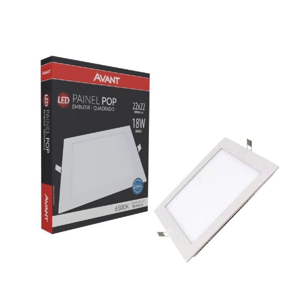 Painel Led Emb Quad 18W 6.5K Avant