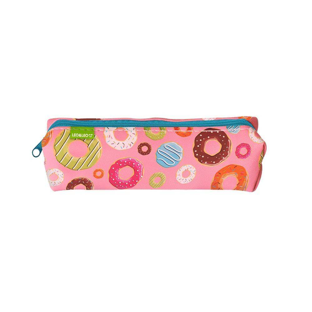 Estojo Escolar Infantil Tubo Estampado Temas Divertidos Leo & Leo
