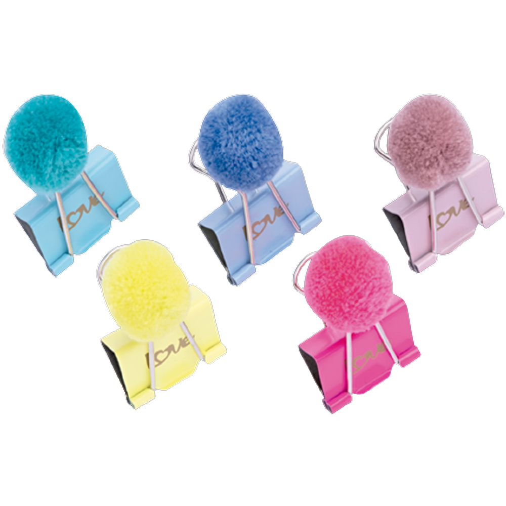 Binder Clips PomPom 5 unidades 32mm Molin