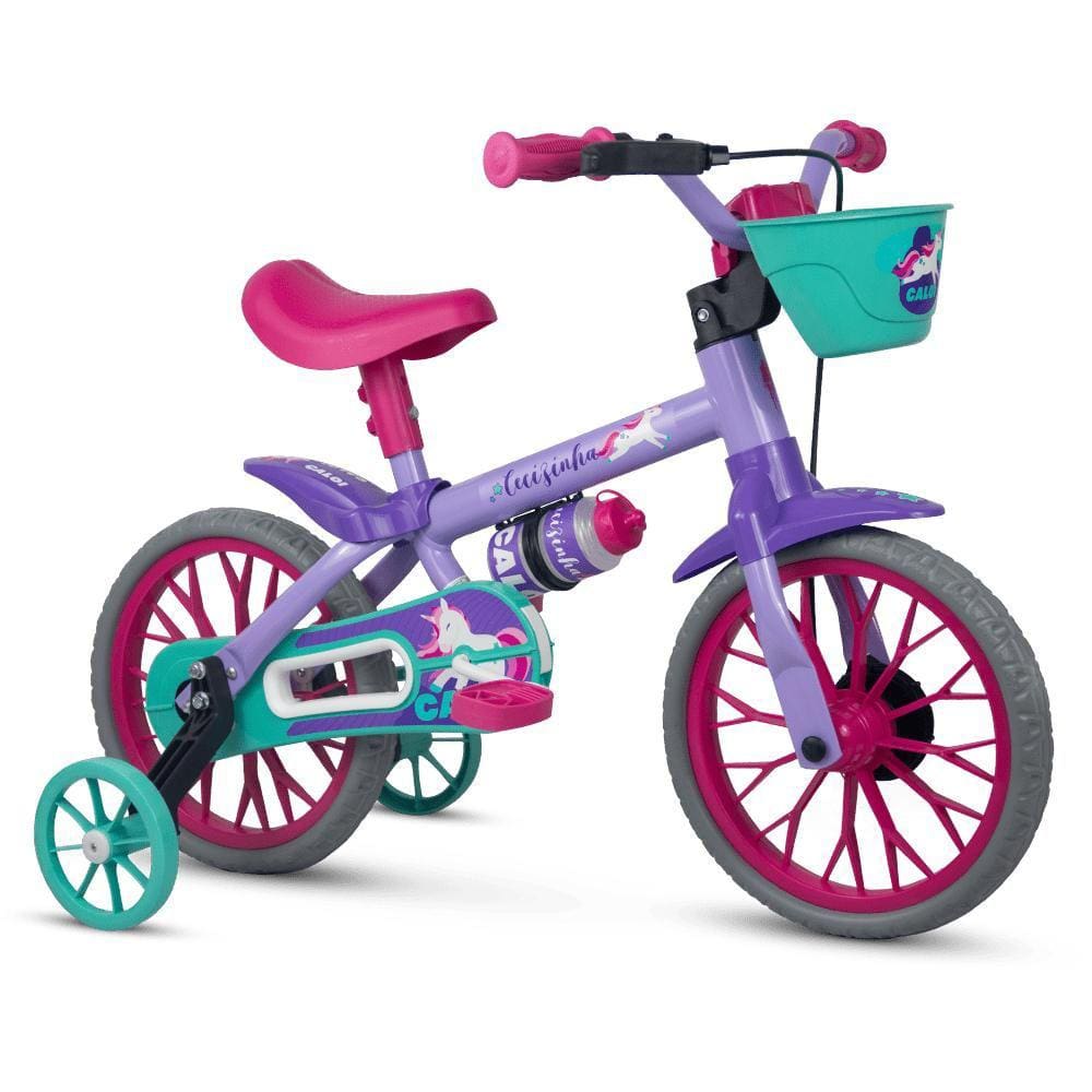 Bicicleta Infantil Nathor Cecizinha Aro 12\" Lilás e Rosa