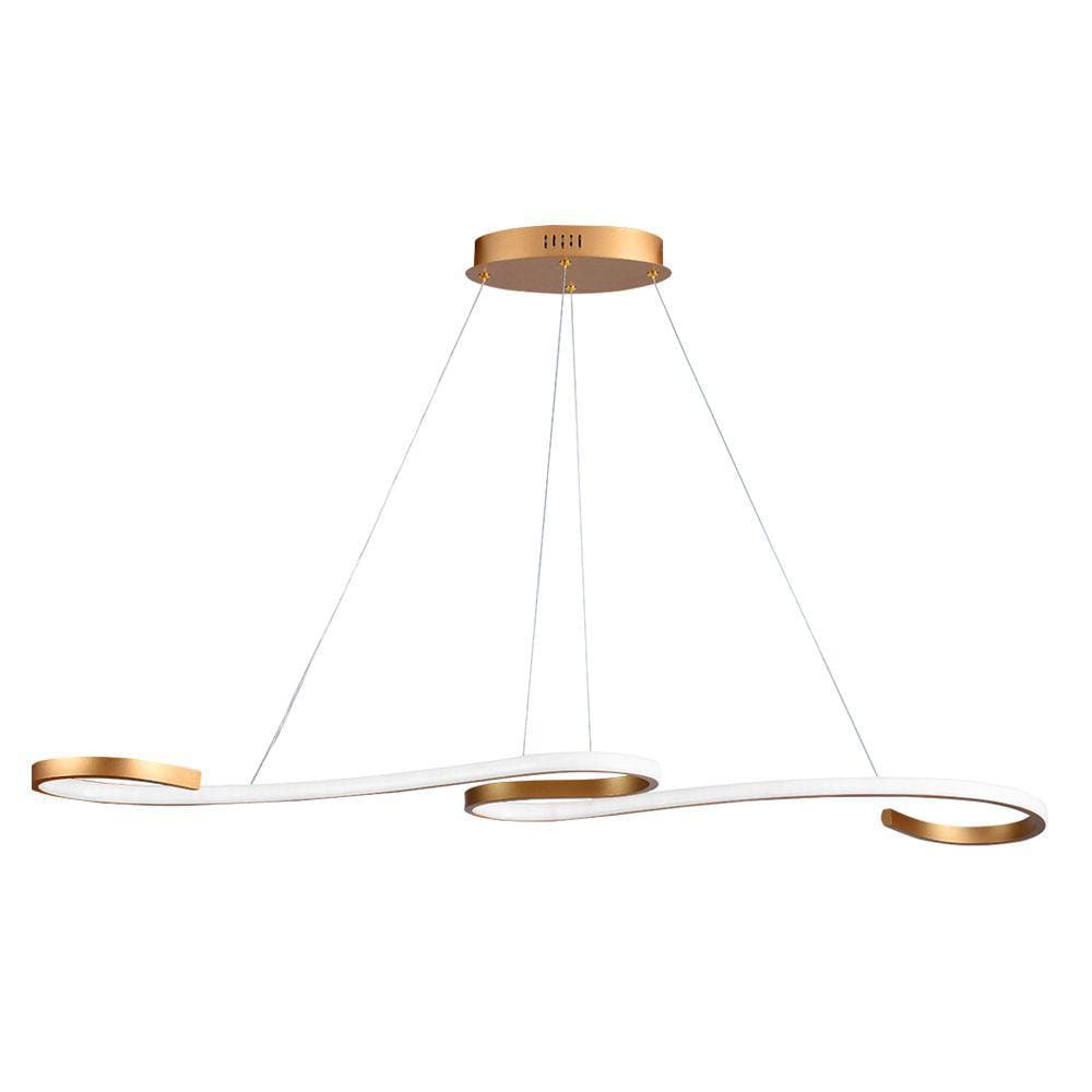 Lustre Pendente Taschibra Milão Led Bivolt Ouro Fosco