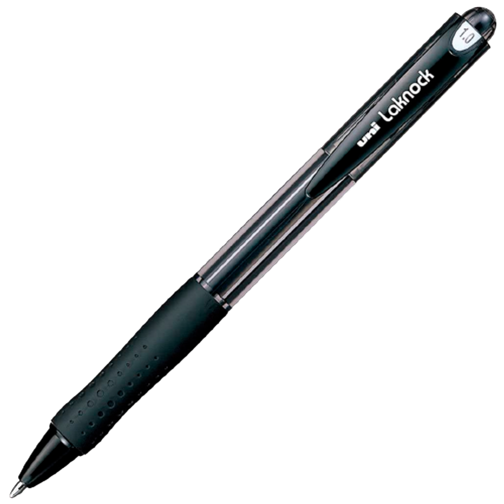Caneta esferográfica retrátil Laknock 1.0mm Preta Uni-ball