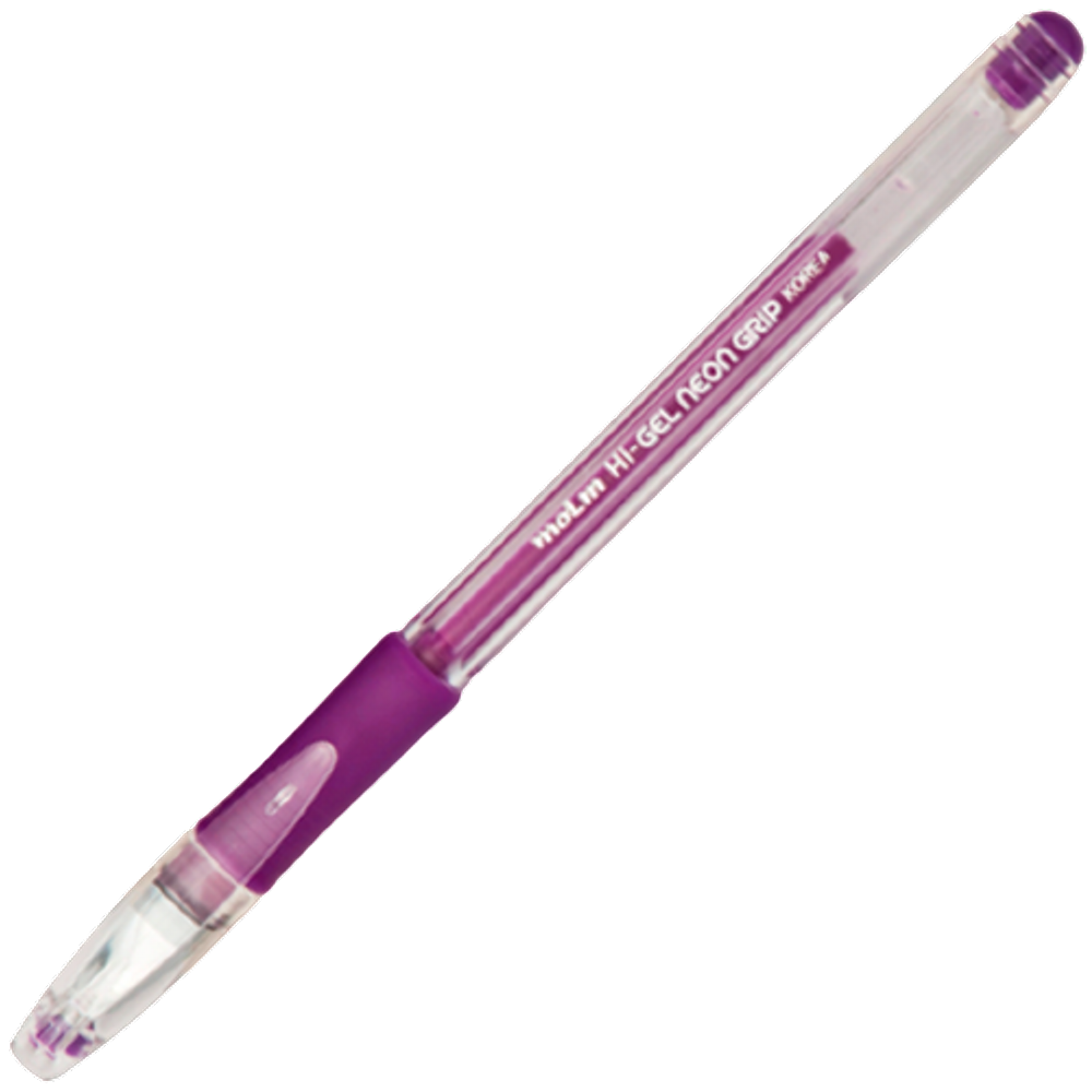 Caneta Gel Grip Neon Violeta ponta fina 0.7 mm Marca Molin