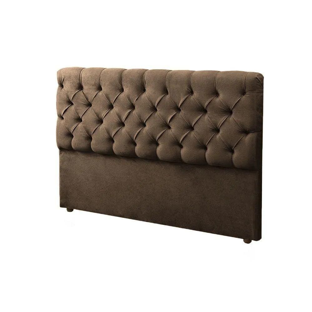 Cabeceira EBox Paris King  1,95m Em Suede Marrom