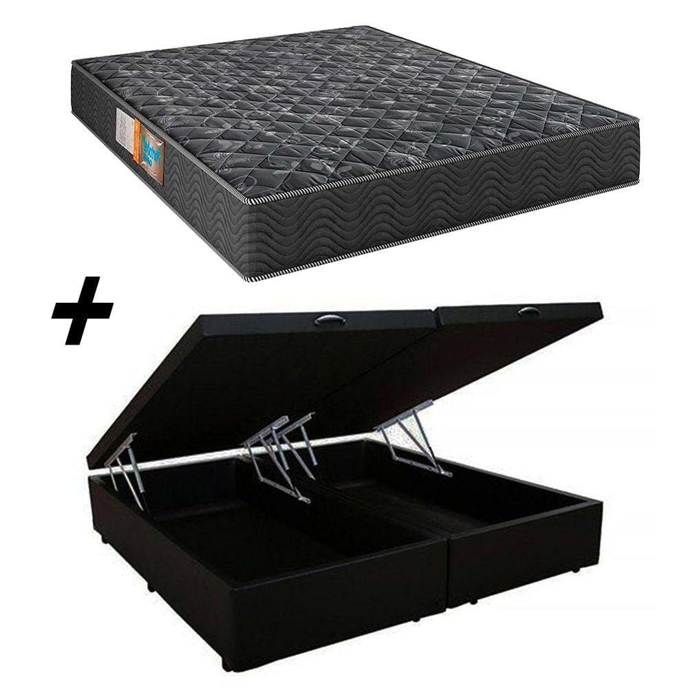 Cama Box Baú Bipartido Casal + Colchão Portobel Verona D28 57x138x188