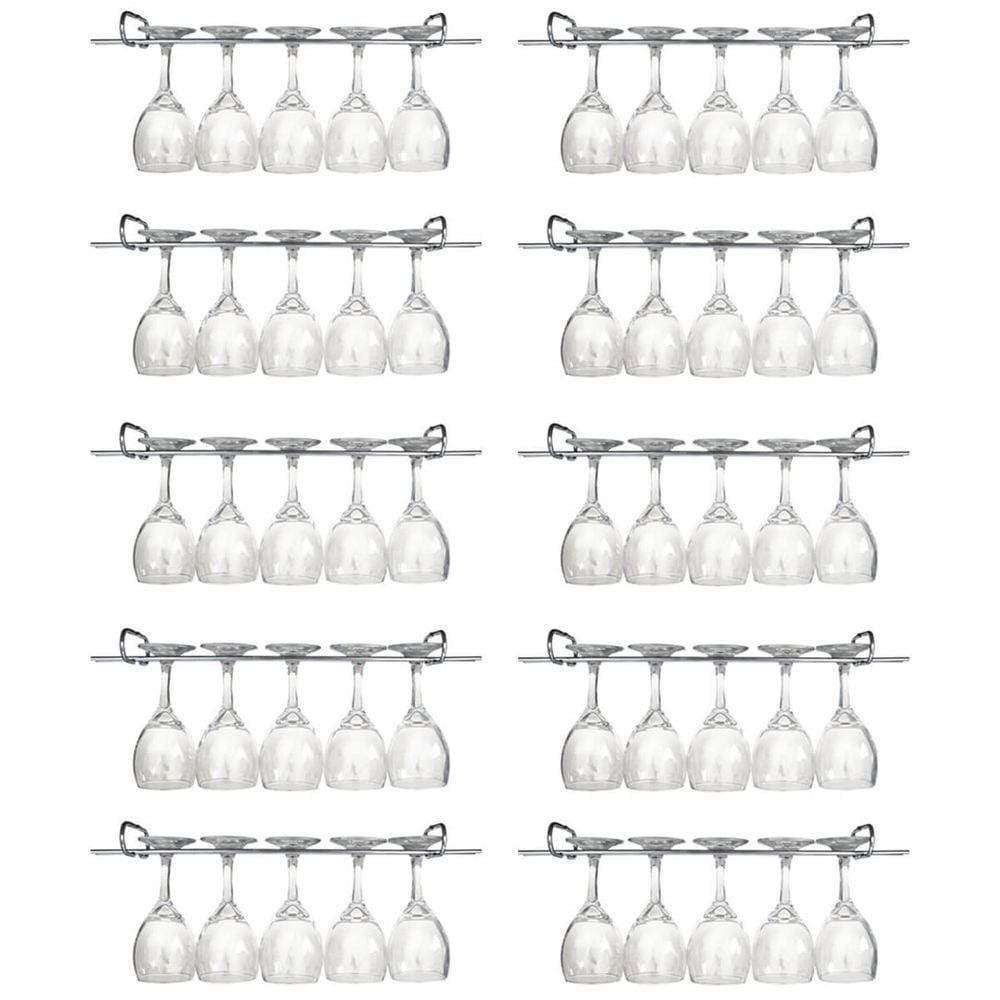10 Suportes Organizador De Armário Porta Taças Cromado 35cm