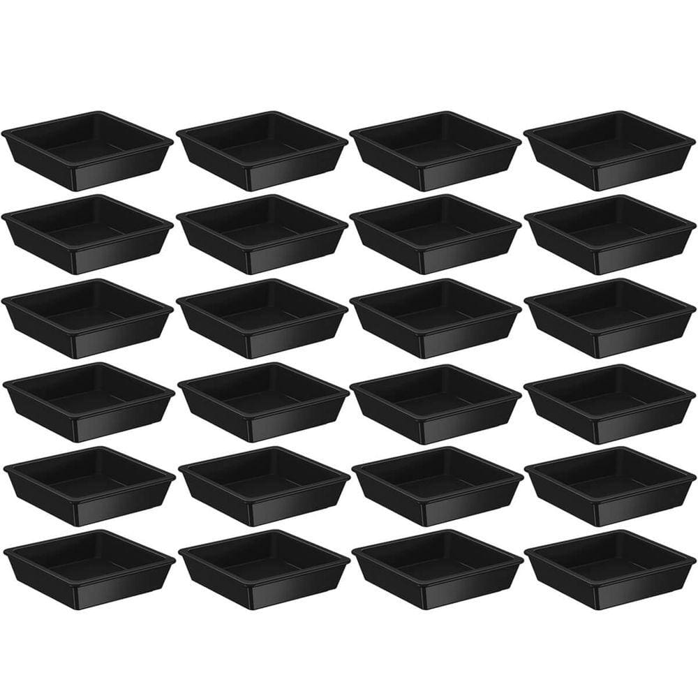 Jogo 24 Porta Shoyu 50ml cada Molheiras Sushi Pretas Quadradas Nozoki Uno Coza Plástico