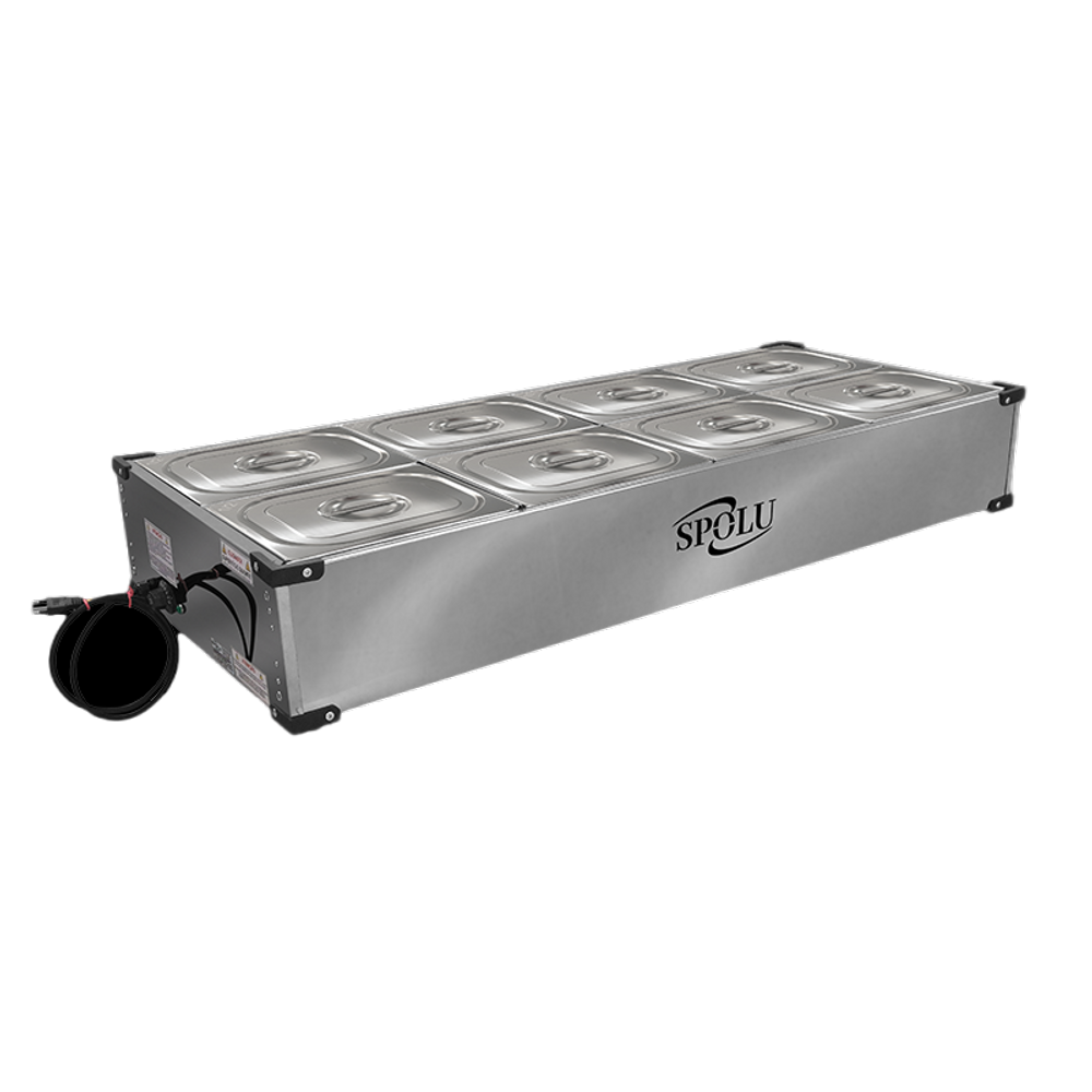 Balcão Buffet Térmico Self Service Bancada 8 Cubas Aço Inox 220v Spolu