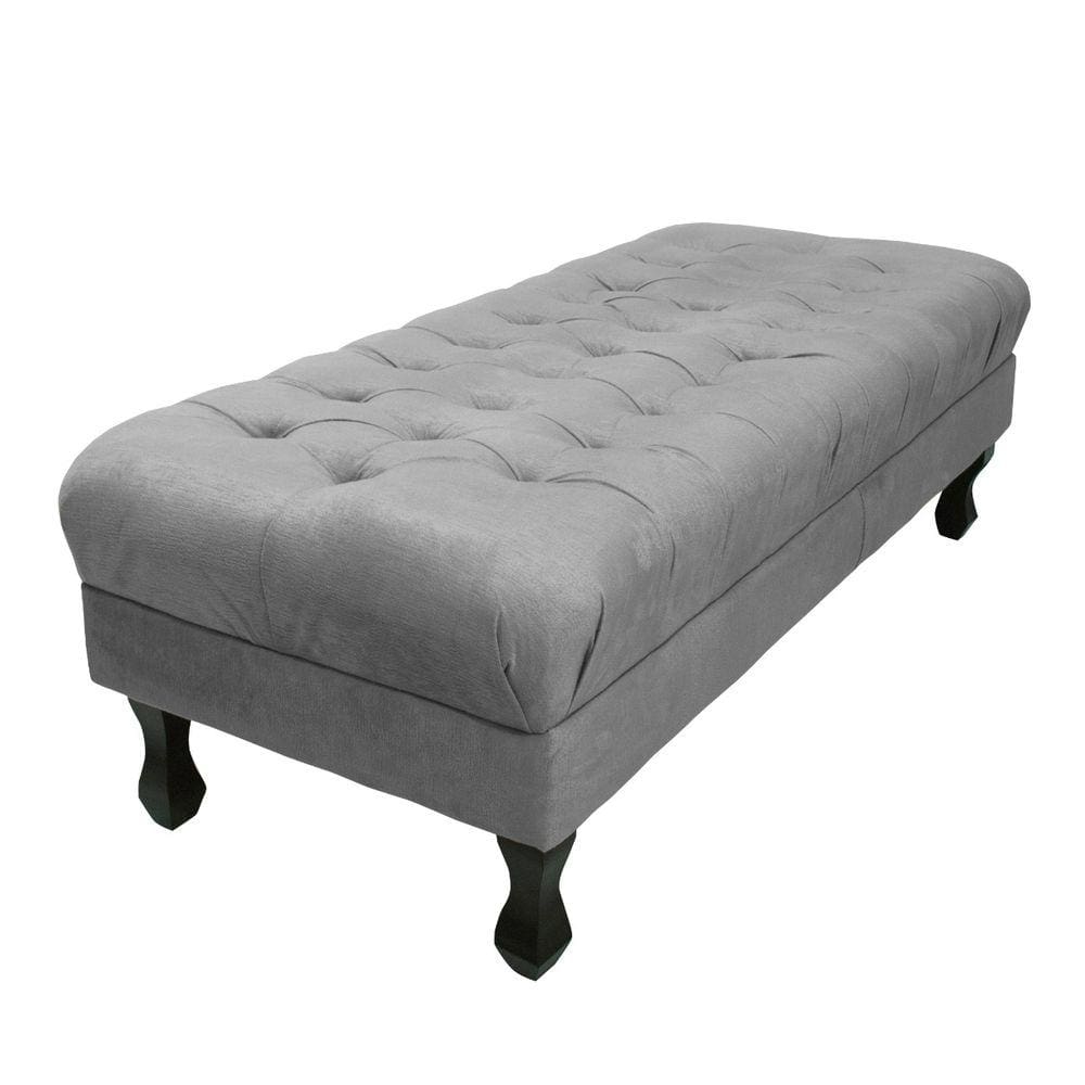 Puff Decorativo Retrô Luis Xv Captonê 1 Metro Suede Cinza- LM DECOR