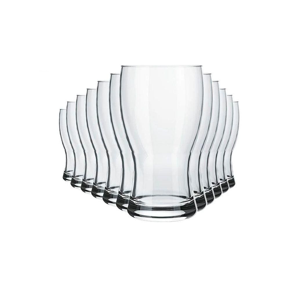 Jogo de Copos para Cerveja Frevo 220 ml 12 Unidades Vidro Transparente Nadir