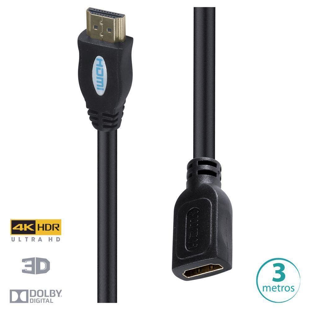 Cabo Extensor Hdmi 2.0 4K Ultra Hd 3D Conexao Ethernet 3 Metros - H20F-3