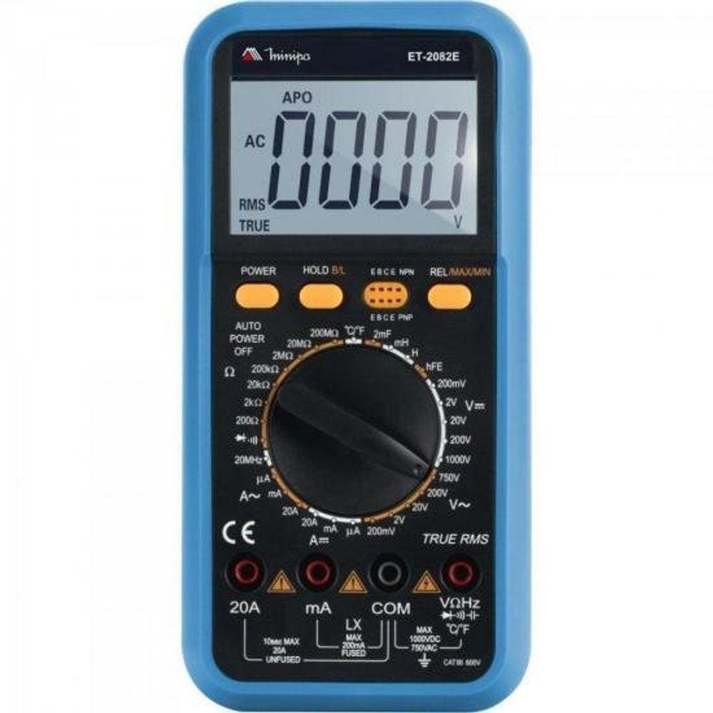 Multimetro Digital Et2082E Azul Minipa
