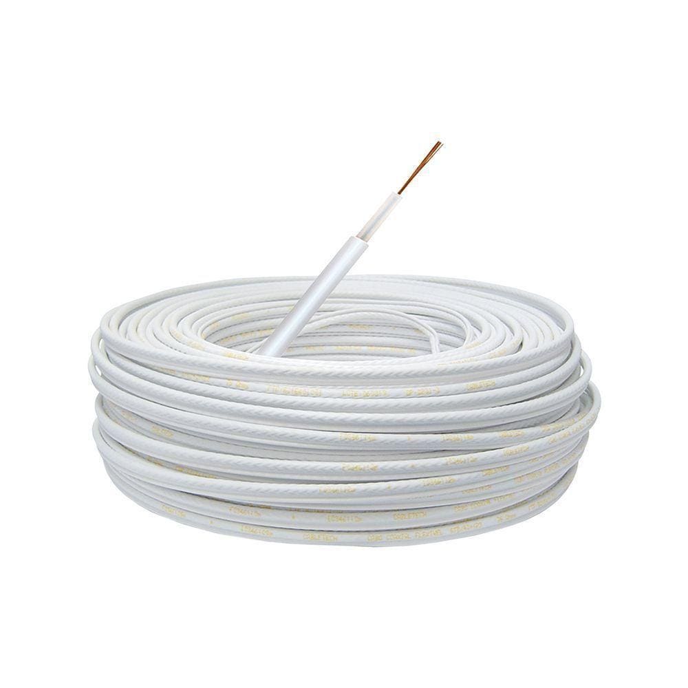 Cabo Alta Isolacao Telecam 5Mm Flexivel Branco 50M