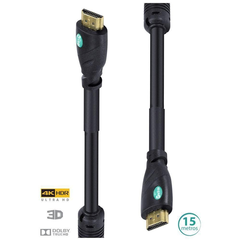Cabo Hdmi 2.0 4K Ultra Hd 3D Conexao Ethernet Com Filtro 15 Metros - H20F-15
