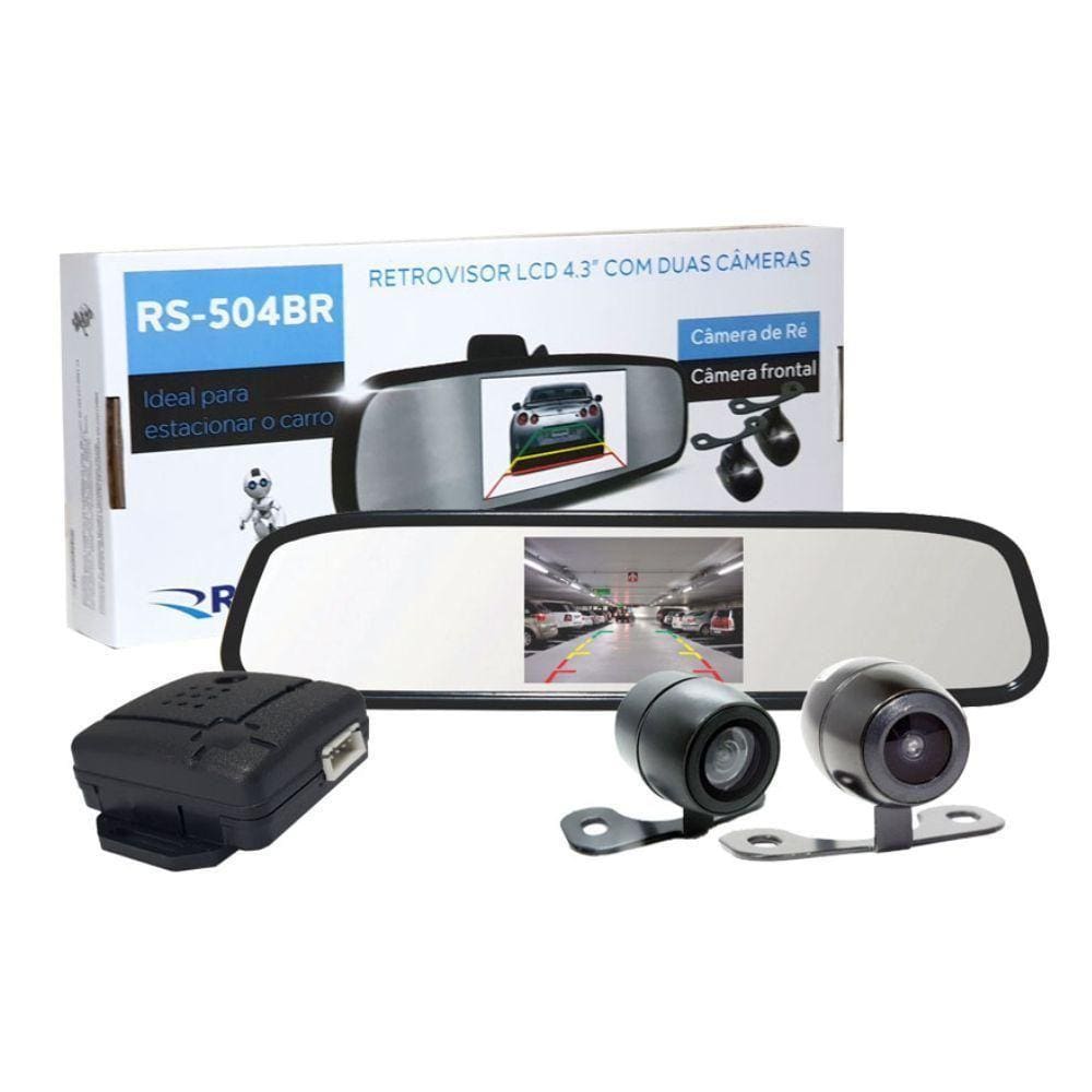 Espelho Retrovisor Com Tela Rs350Br