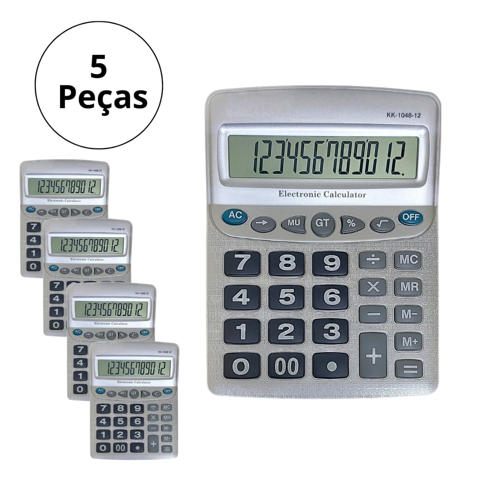 Kit 5 Calculadora Grande Gigante Balcão Problema Visão Idoso