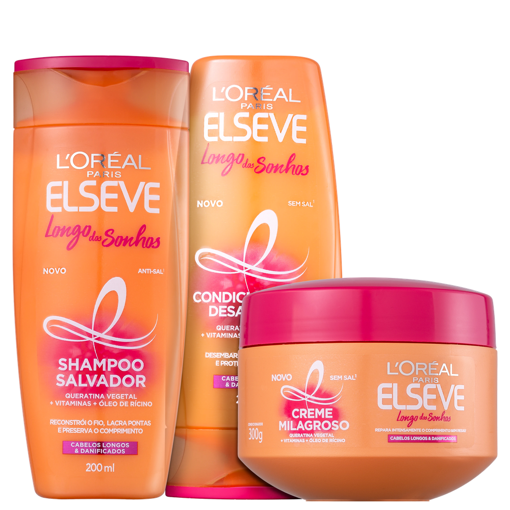 Kit Elseve L`Oréal Paris Longo dos Sonhos Trio (3 Produtos)