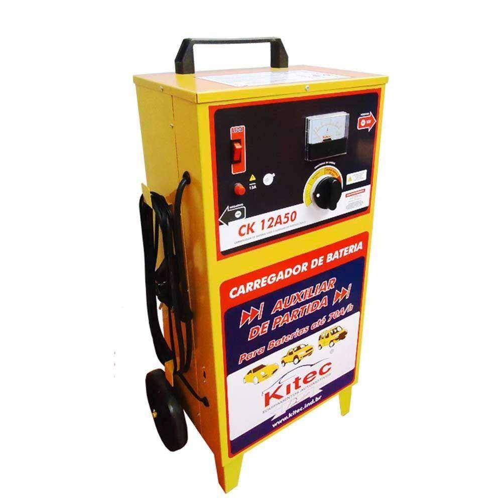 Carregador de bateria 12V rápido e lento com auxiliar de partida - CK12A50 - Kitec (110V/220V)