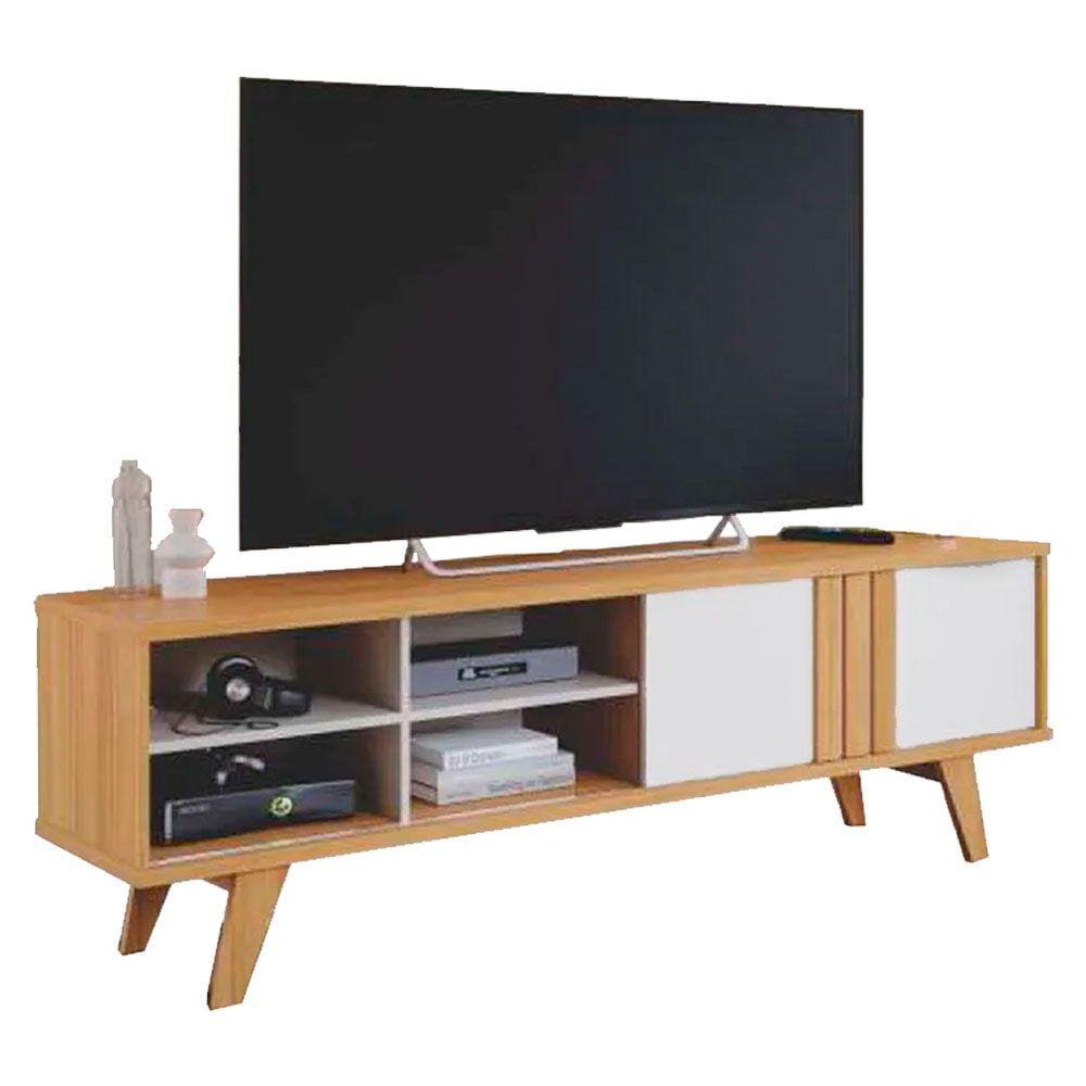 Rack Bancada para TV 100% MDF 180 cm Paraty Nature/Off White - Permóbili