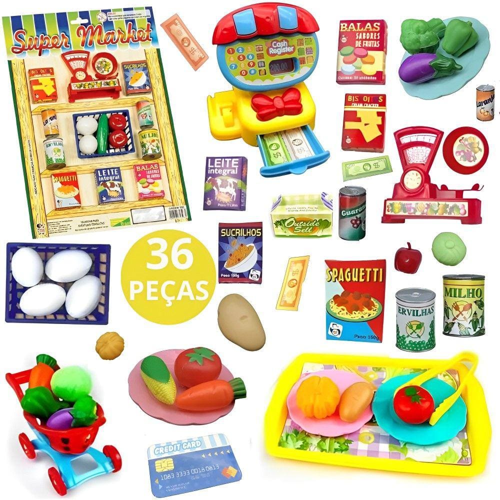 Kit Comidinhas de Brinquedo Mercadinho Legumes Infantil