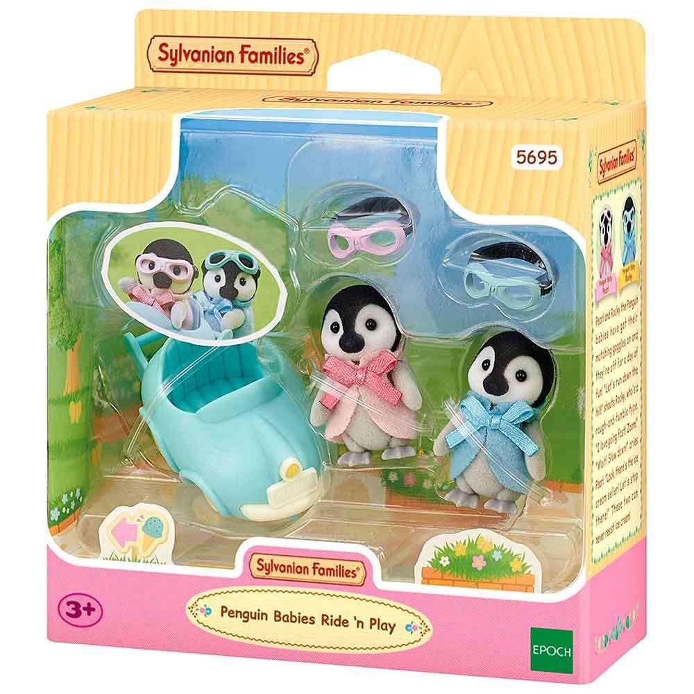 Figuras - Sylvanian Families - Carrinho dos Bebês Pinguins - Epoch Magia