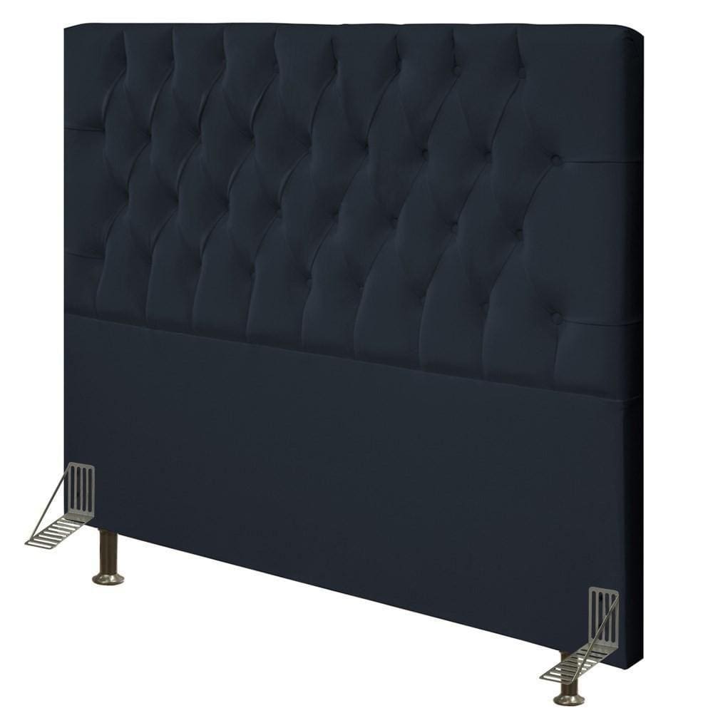 Cabeceira Cama Box Casal King 195Cm Diamante Veludo J02 Preto